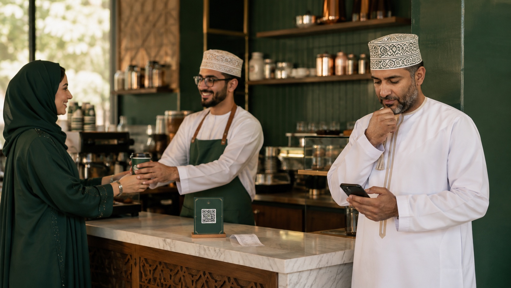 Oman café team connecting a real customer experience with an ethical review request