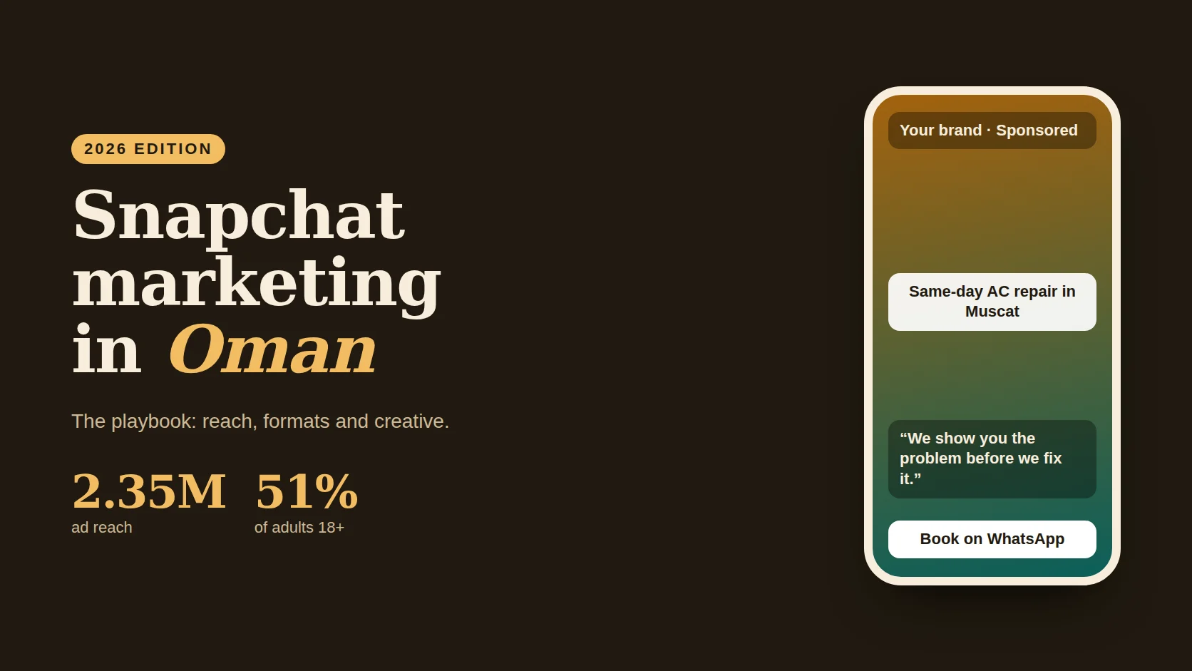 Poster reading Snapchat Marketing in Oman